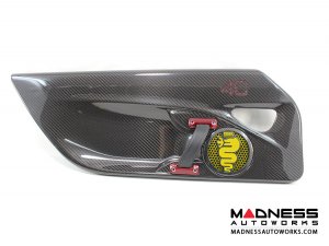 Alfa Romeo 4C Carbon Fiber Speaker Grill Covers - Alfa Logo in Yellow